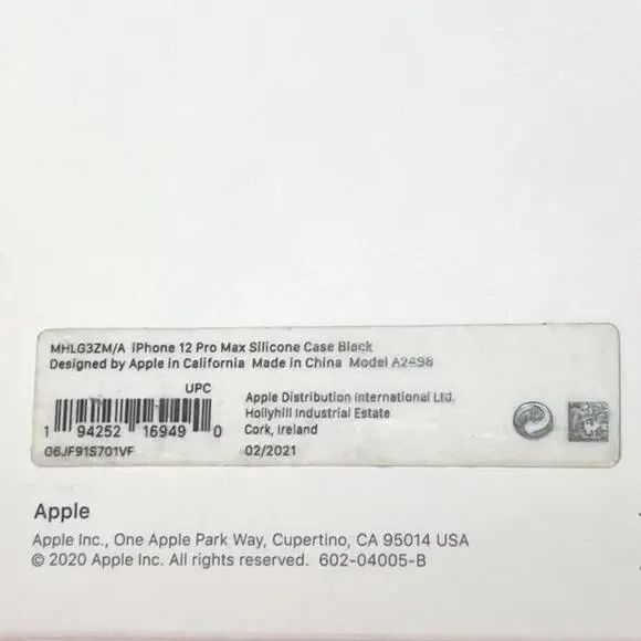 NIB Apple iPhone 12 Pro Max #A2498 Black Silicone MagSafe Case Factory Sealed - Picture 6 of 9